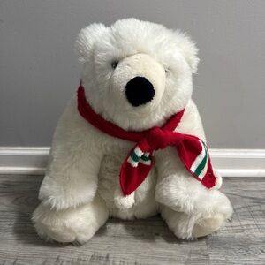 Vintage Westcliff Collection Polar Bear stuffed Animal with Holiday Scarf